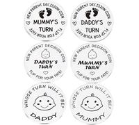 Three Decision Coins for Newb/orns - Stain/less Ste/el Newb/orn Commemorative Coin - Ideal for New Parents, Ba/by Showers, Birthdays, Playful Design,Funny Decision Coin for Couples