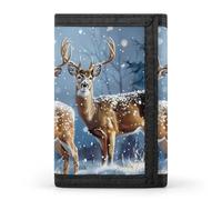 Three Deers Snow Day Funny Trifold Wallet RFID Blocking Front Pocket Wallets with ID Window Gifts for Men Women