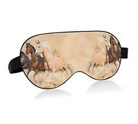 Three Different Color Horse Run in Desert Eye Masks Cover Blocks Light Sleep Mask Shade Cover Blindfold Relaxing Eyeshade Cover with Adjustable Head Strap for Men Women Kids
