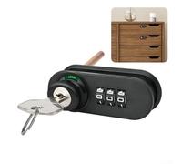 Three Digit Code Lock, Resettable Mechanical Combination Lock for Cabinet Drawer, Zinc Alloy Rotary Latch with Keyless Security for RV Camper Toolbox Boat School Locker(B-Black)