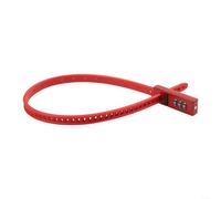 Three Digit Combination Cable Lock with Adjustable Strap, Alloy Steel Lock Bar and Rust Resistant Zinc Alloy Core for Outdoor Protection (Red)