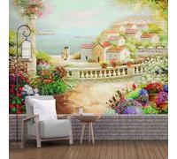Three Dimensiona Architecture Rivers Plants Flowers Modern 3D Wallpaper Premium Textured Silk Neutral Tones Material Ideal for Living Room Bedroom-200cm×140cm
