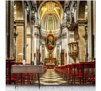 Three Dimensiona Effects Palaces Christian Churches Wedding Halls 3D Wallpaper Premium Textured Silk Study Dining Living Room Bedroom Sofa TV Wall Easy Install-150cm×105cm