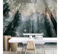 Three Dimensiona Hand Drawn Green Jungle Mountain Peaks 3D Wallpaper Luxury Home Dining Decor Paste Sofa Living Room The Wall for Bedroom Mural-300cm×210cm