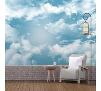 Three Dimensiona Minimalist Blue Sky White Clouds Flying Birds 3D Wallpaper Luxury Home Dining Decor Paste Sofa Living Room The Wall for Bedroom Mural-150cm×105cm