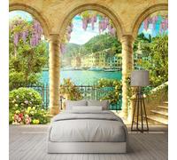 Three Dimensiona Mountain Peaks Lakes Buildings Plants 3D Wallpaper Luxury Home Dining Decor Paste Sofa Living Room The Wall for Bedroom Mural-400cm×280cm