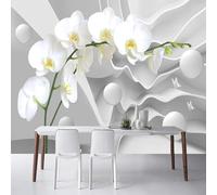 Three Dimensiona Relief Butterfly White Flowers 3D Wallpaper Luxury Home Dining Decor Paste Sofa Living Room The Wall for Bedroom Mural-150cm×105cm