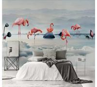 Three Dimensional Abstract Mountain Peaks Pink Flamingo 3D Wallpaper Easy Install Feature Office Living Room Sofa Bedroom TV Background Wall Decoration-430cm×300cm
