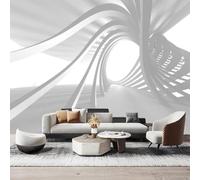 Three Dimensional Abstract Space Extension Geometric Modern 3D Wallpaper Premium Textured Silk Neutral Tones Material Ideal for Living Room Bedroom-430cm×300cm
