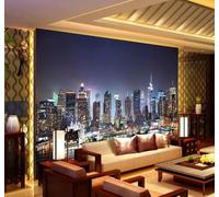 Three Dimensional Beautiful City Architecture Rivers Night View 3D Wallpaper Easy Install Feature Office Living Room Sofa Bedroom TV Background Wall Decoration-300cm×210cm