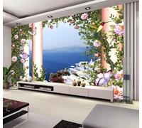 Three Dimensional Beautiful Landscapes Flowers Butterflies 3D Wallpaper Easy Install Feature Office Living Room Sofa Bedroom TV Background Wall Decoration-400cm×280cm
