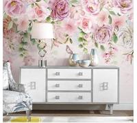 Three Dimensional Beautiful Pink Flowers Butterflies 3D Wallpaper Easy Install Feature Office Living Room Sofa Bedroom TV Background Wall Decoration-250cm×170cm