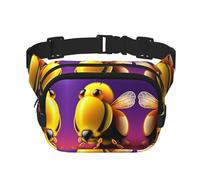 Three-Dimensional bee Square Double-Layer Waist Bag for Outdoor Activities Such as Sports, Travel, Hiking, Cycling