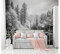 Three Dimensional Black and White Forest River Flying Birds 3D Wallpaper Luxury Home Dining Decor Paste Sofa Living Room The Wall for Bedroom Mural-250cm×170cm