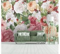 Three Dimensional Botanical Beautiful Colourful Flowers 3D Wallpaper Easy Install Feature Office Living Room Sofa Bedroom TV Background Wall Decoration-200cm×140cm