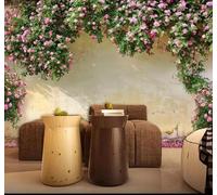 Three Dimensional Botanical Pink Flowers Vines 3D Wallpaper Easy Install Feature Office Living Room Sofa Bedroom TV Background Wall Decoration-400cm×280cm