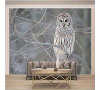 Three Dimensional Branch Grey Animal Owl 3D Wallpaper Luxury Home Dining Decor Paste Sofa Living Room The Wall for Bedroom Mural-400cm×280cm