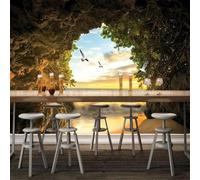 Three Dimensional Cave Sea Sunset Flying Birds 3D Wallpaper Luxury Home Dining Decor Paste Sofa Living Room The Wall for Bedroom Mural-350cm×256cm