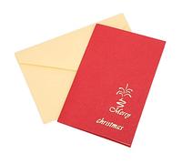 Three Dimensional Christmas Castle Greeting Card with Envelope, Paper Material, Decorative Pop Up Design - Hollow Carving Detail, Thick Durable Craft, Holiday Gift and Home Decor