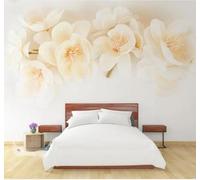 Three Dimensional Exquisite Minimalist Pink Peach Blossoms 3D Wallpaper Easy Install Feature Office Living Room Sofa Bedroom TV Background Wall Decoration-150cm×105cm