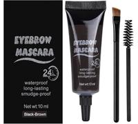 Three Dimensional Eyebrow Dye Cream, Long Lasting Hold, Waterproof, Smudge-proof Eyebrow Tinting Kit for Natural Eyebrow, Eyebrow Mascara with Brush, Friendly for Beginner (Black)