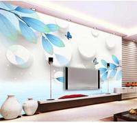 Three Dimensional Geometric Blue Leaves Butterfly 3D Wallpaper Luxury Home Dining Decor Paste Sofa Living Room The Wall for Bedroom Mural-150cm×105cm