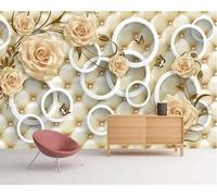 Three Dimensional Geometric Circular Floral Butterfly 3D Wallpaper Textured Silk Easy Install Living Room Sofa Bedroom Dining Room Home Decoration Wall-430cm×300cm