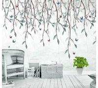 Three Dimensional Hand Drawn Plants Vines Butterflies 3D Wallpaper Easy Install Feature Office Living Room Sofa Bedroom TV Background Wall Decoration-350cm×256cm