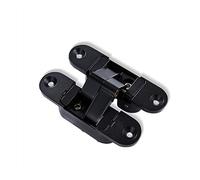 Three Dimensional Invisible Door Hinge, Adjustable Cross Zinc Alloy 180 Degrees Inside and Outside Concealed Hinges(Nero,Left Open)