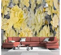 Three Dimensional Jade Carving Beautiful Rose Butterfly 3D Wallpaper Easy Install Feature Office Living Room Sofa Bedroom TV Background Wall Decoration-200cm×140cm