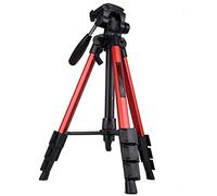 Three-Dimensional Pan-Tilt Aluminum Alloy Tripod Set, Tripod Portable Camera Multi-Function Digital Projector Bracket, Easy To Store, Take It When You Use It,Red