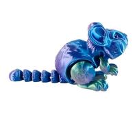 Three-Dimensional Printed Animal Figure - Three-Dimensional Printed Toy Animals, Hamster Fidget Toy with Led for Displaying Desktop Toy for Christmas, Thanksgiving, Valentine's Day