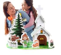 Three-dimensional puzzles for kids,educational three-dimensional puzzle,Construction model three-dimensional puzzles for kids - Miniature scene Early Learning Interaction Activity for boys girls H