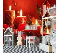 Three Dimensional Red Candle Plant Flower 3D Wallpaper Luxury Home Dining Decor Paste Sofa Living Room The Wall for Bedroom Mural-300cm×210cm