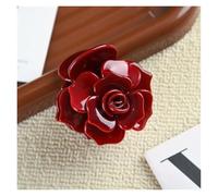 Three-dimensional Rose Claw Clip Hair Clip Shark Clip on the Back of the Head Claw Clip(1pc red)