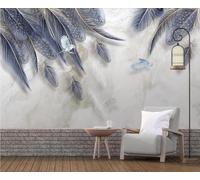 Three Dimensional Simple Feathered Accent Birds Faux Marble 3D Wallpaper Luxury Home Dining Decor Paste Sofa Living Room The Wall for Bedroom Mural-150cm×105cm