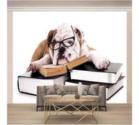 Three Dimensional Simplicity Animal Puppy Books 3D Wallpaper Luxury Home Dining Decor Paste Sofa Living Room The Wall for Bedroom Mural-300cm×210cm