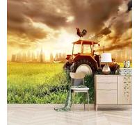 Three Dimensional Sky Building Grass Animal 3D Wallpaper Premium Textured Silk Study Dining Living Room Bedroom Sofa TV Wall Easy Install-430cm×300cm