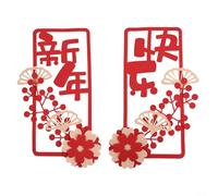 Three Dimensional Snake Pendant Door Stickers 2025 New Year Decoration Couplets with Felt Material and Traditional Design Elements (C)