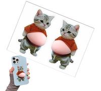 Three-dimensional Stickers for Scrapbook | Adhesive Decoration for Phone with Cat Crushing the Belly - Reusable Stickers, for Adults Teenagers Children Computer Agenda Scrapbook E