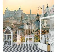 Three Dimensional Twilight City Architecture Creative 3D Wallpaper Textured Silk Easy Install Living Room Sofa Bedroom Dining Room Home Decoration Wall-250cm×170cm