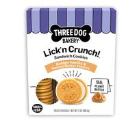 Three Dog Bakery Classic Cremes Baked Dog Treats, Golden with Peanut Butter Filling, 13 oz