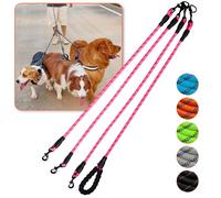 Three Dog Leash,3 Way Dog No Tangle Triple 360 Swivel No Tangle Walking Leash for 3 Dogs with Reflective for Large Medium Small Dogs