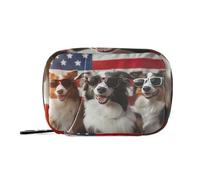 Three Dogs Flag Daily Tablet Pill Organiser Weekly Pill Box 7 Day Travel Small for Medicine Vitamin Supplement