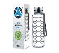 Three Drops of Life 1500ml Sport Water Bottle - High Capacity Hydration - Clear Tritan Plastic, Bpa Free, Flip Top - Leak Proof Lid, Reusable 1500ml Clear Bottles
