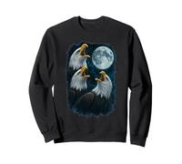 Three Eagles Howling At The Moon 3 Eagle Moon Sweatshirt