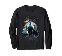 Three Eagles Howling At The Moon Funny Parody Eagle Long Sleeve T-Shirt
