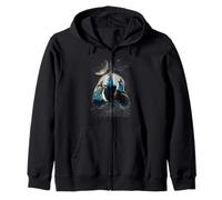 Three Eagles Howling At The Moon Funny Parody Eagle Zip Hoodie