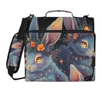 Three Ethereal Ghosts Bunnies Gothic Style 3 Ringing 1.5 inch Organizer Binder with Handle Multiple Pockets Portfolios Portfolio Organizer for Office School