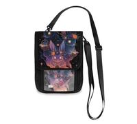 Three Ethereal ghosts Bunnies Gothic Style Travel Wallet Passport Holder Hidden Neck pouching Slim Lightweight Crossbody Bag with Adjustable Strap